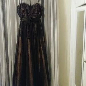 Blace lace evening gown